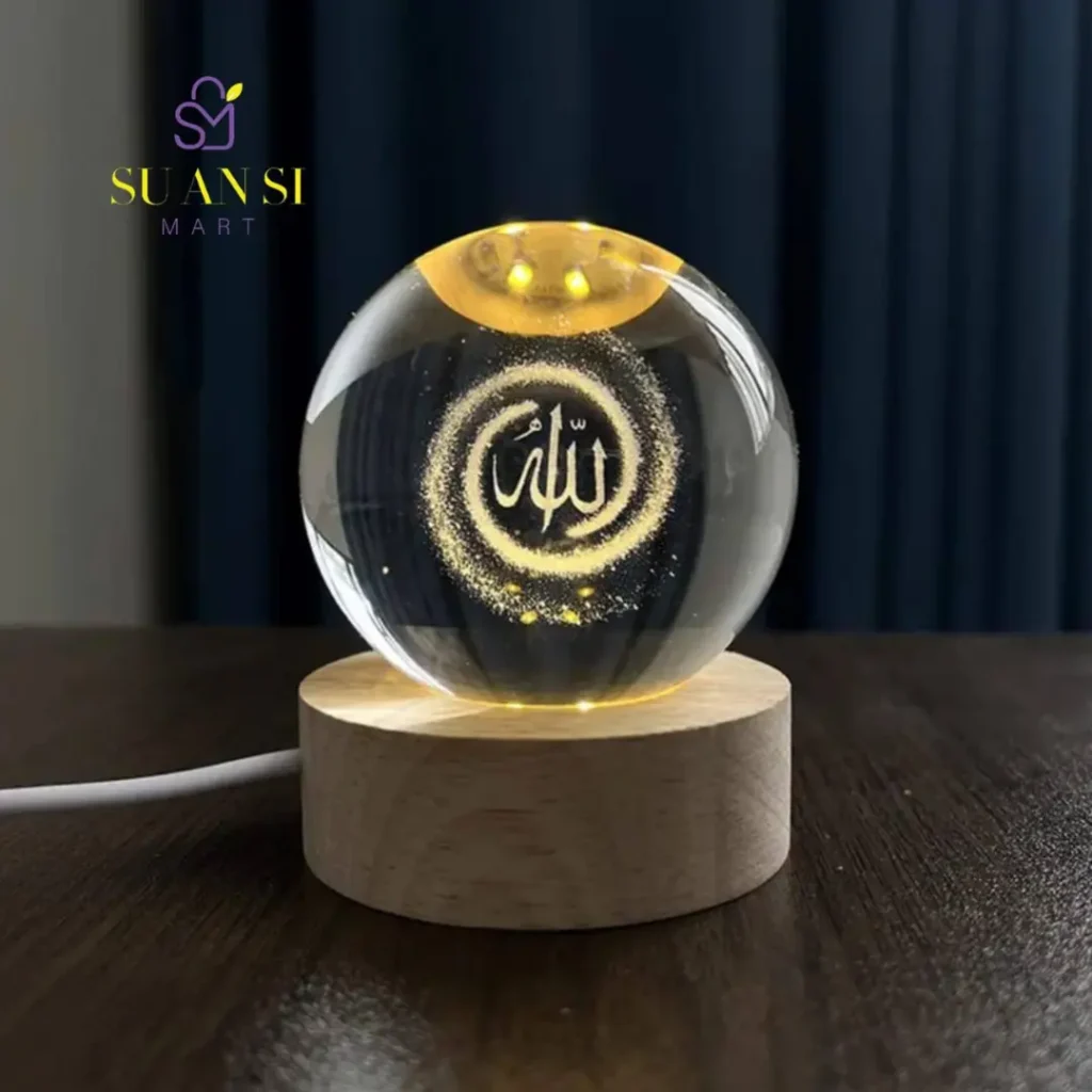 Islamic 3D Crystal Ball Light 🔮 (ইসলামিক ক্রিস্টাল বল লাইট)
